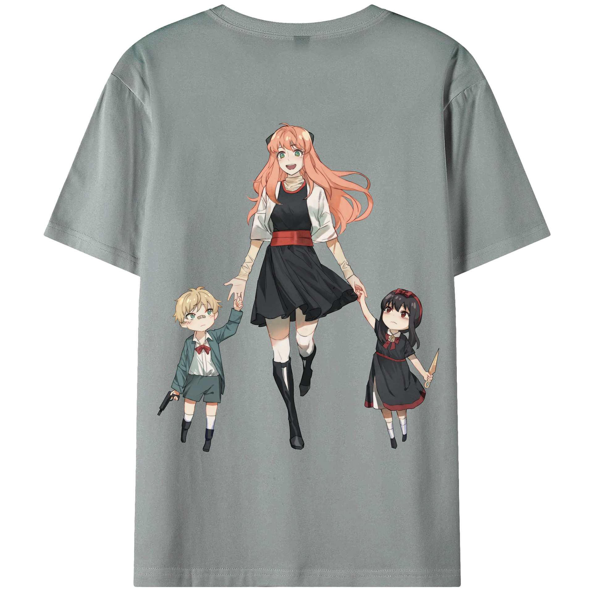 （画像用） SPY×FAMILY间谍家家酒 綿100％ メンズ半袖Tシャツ（バックプリント） 通気性